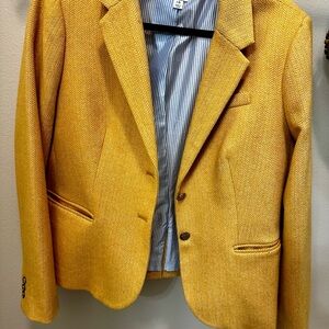 J. Crew Mustard Herringbone Blazer